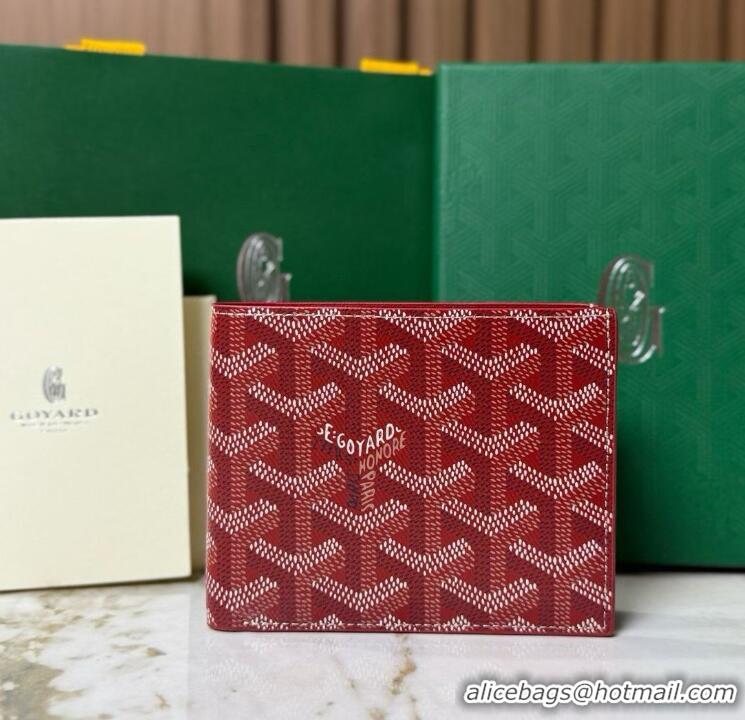 High Quality Goyard Short 8 Card Slots Billfold Wallet 020085a Red