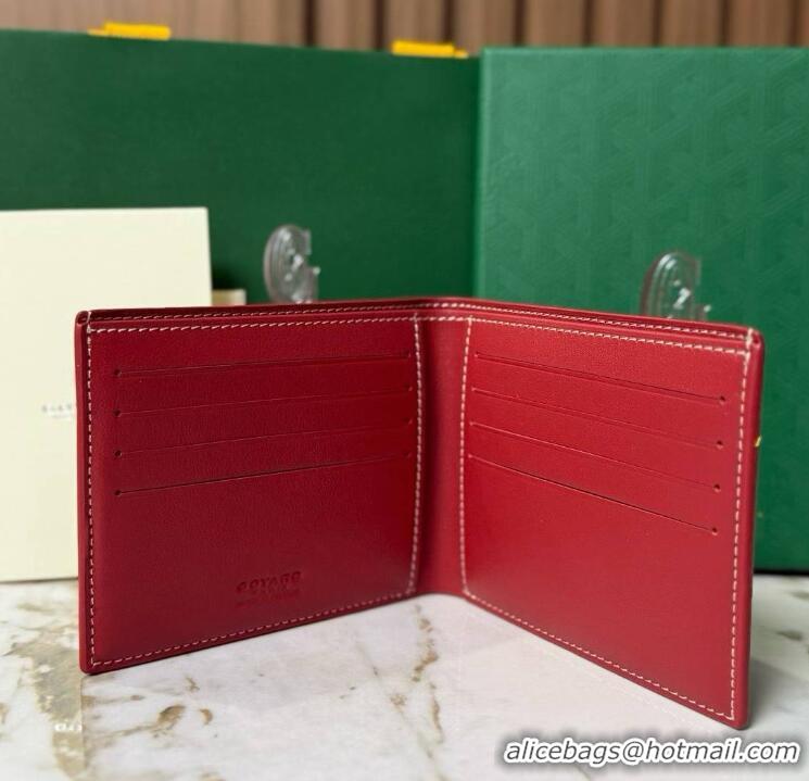 High Quality Goyard Short 8 Card Slots Billfold Wallet 020085a Red