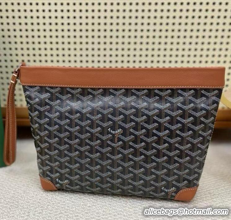 New Fashion Goyard Original Conti Clutch Bag 8811 Black And Tan