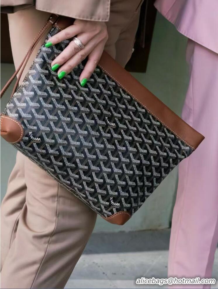 New Fashion Goyard Original Conti Clutch Bag 8811 Black And Tan