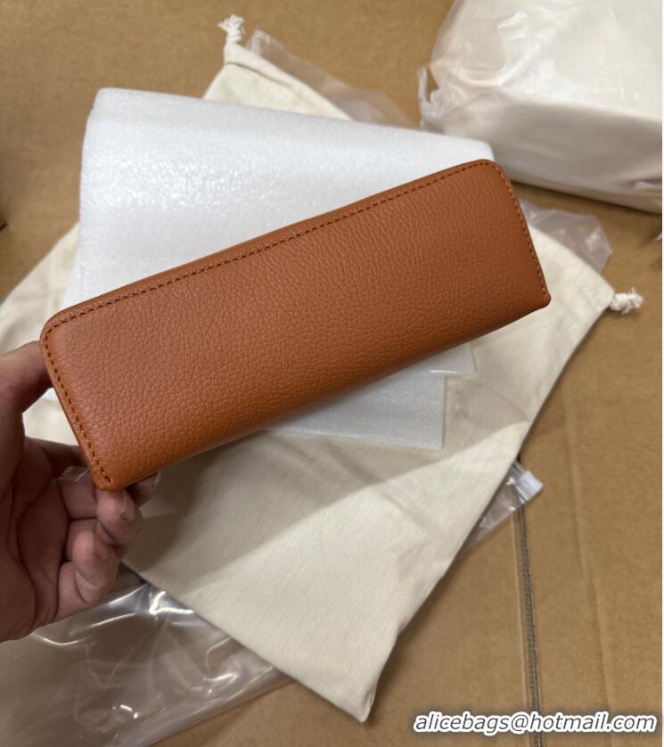 Shop Promotional Loro Piana Extra Pocket L19 Pouch in Calfskin LP5437 Brown/Gold 2023