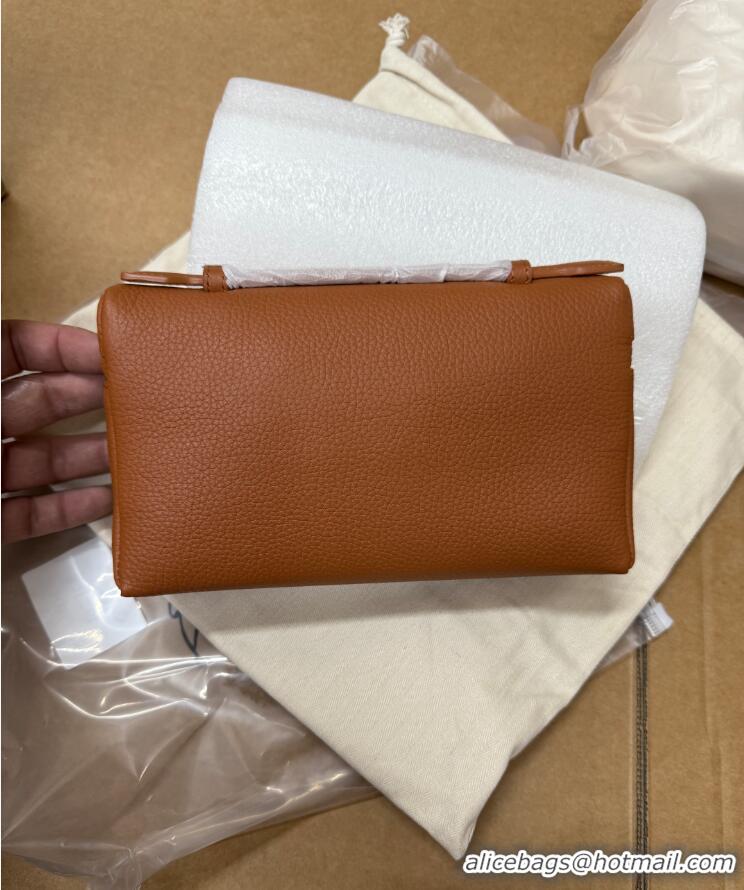 Shop Promotional Loro Piana Extra Pocket L19 Pouch in Calfskin LP5437 Brown/Gold 2023