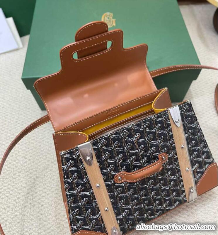 Low Price Goyard Original Saigon Tote Bag With Strap PM 8942 Black And Tan