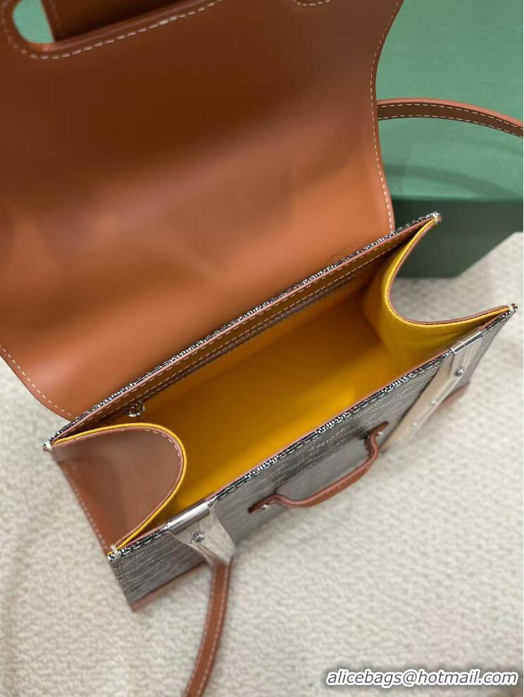Low Price Goyard Original Saigon Tote Bag With Strap PM 8942 Black And Tan