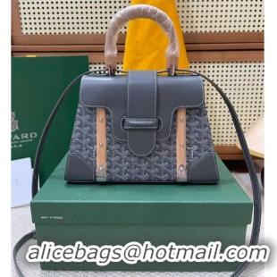 Free Shipping Goyard Original Saigon Tote Bag With Strap PM 8942 Dark Grey