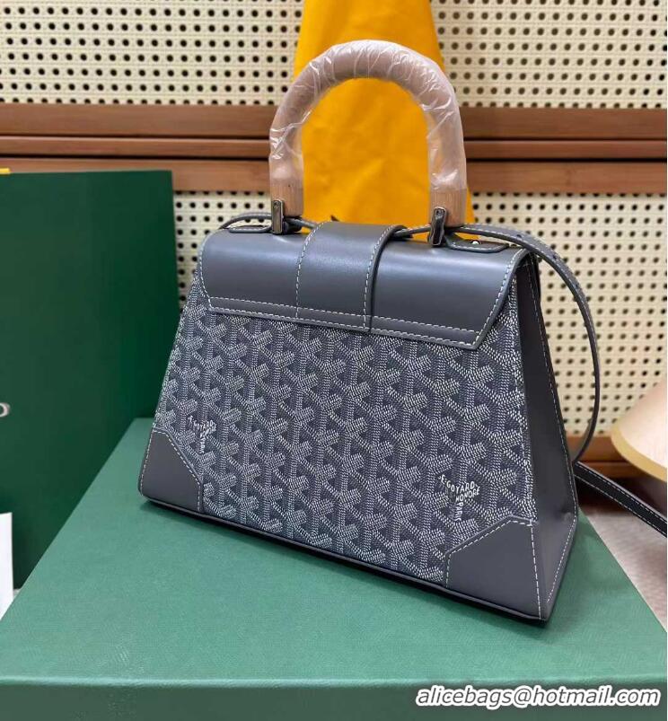 Free Shipping Goyard Original Saigon Tote Bag With Strap PM 8942 Dark Grey