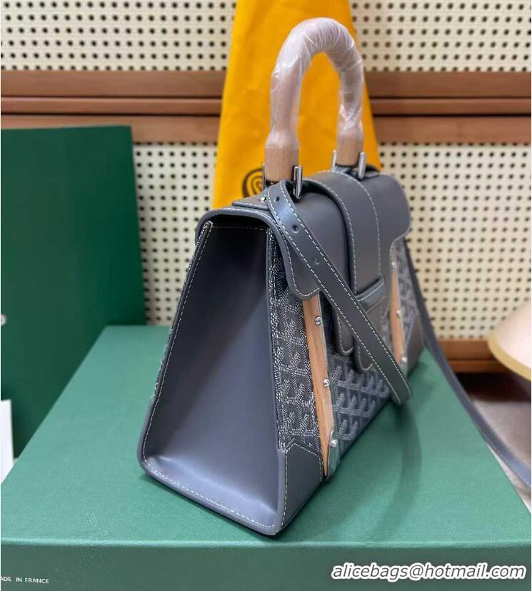 Free Shipping Goyard Original Saigon Tote Bag With Strap PM 8942 Dark Grey
