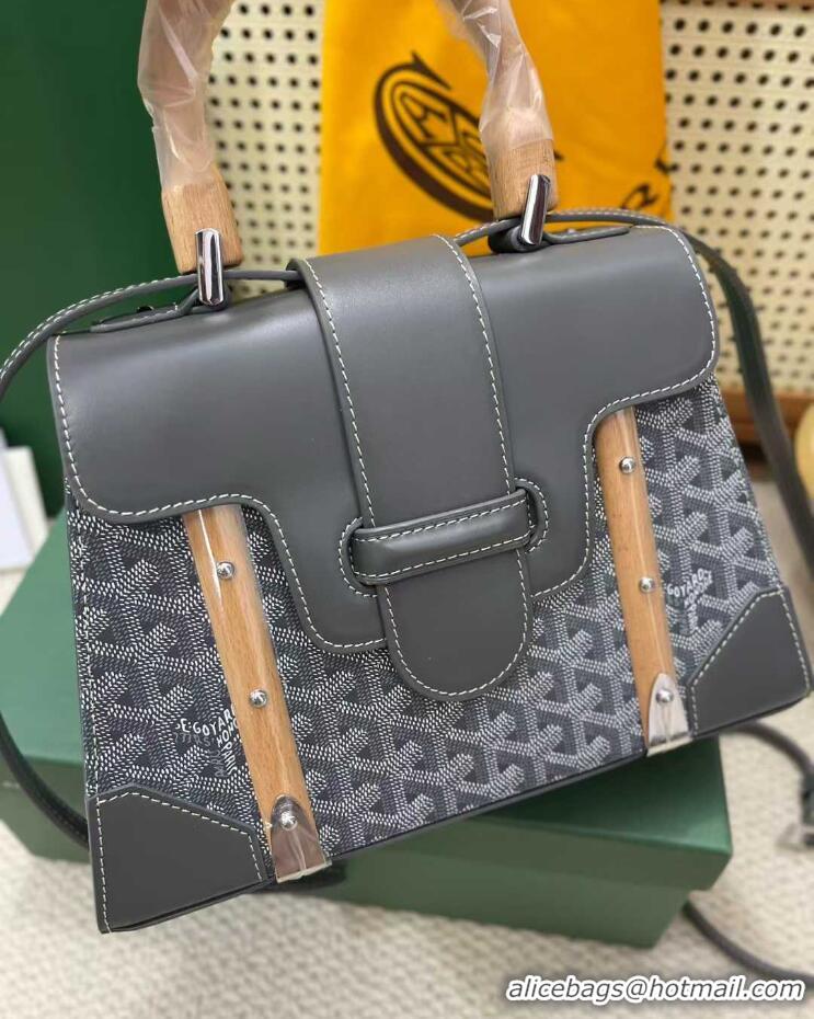Free Shipping Goyard Original Saigon Tote Bag With Strap PM 8942 Dark Grey