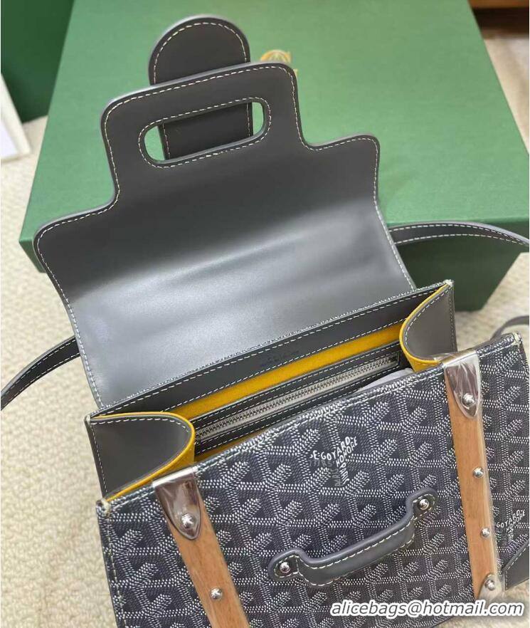 Free Shipping Goyard Original Saigon Tote Bag With Strap PM 8942 Dark Grey