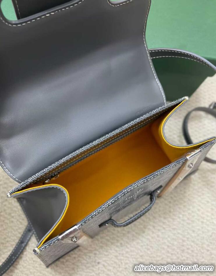 Free Shipping Goyard Original Saigon Tote Bag With Strap PM 8942 Dark Grey