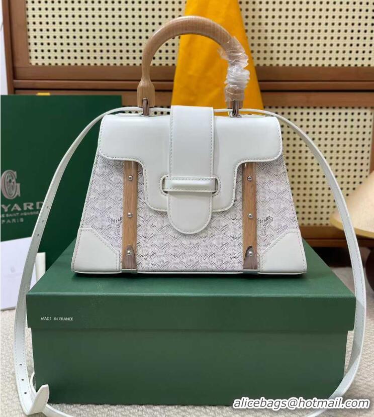 Cheap Discount Goyard Original Saigon Tote Bag With Strap PM 8942 White