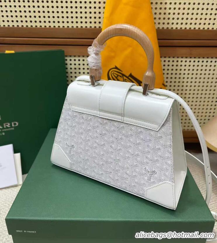 Cheap Discount Goyard Original Saigon Tote Bag With Strap PM 8942 White