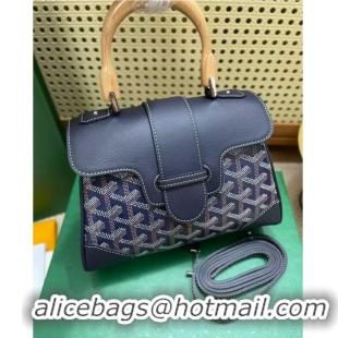 Fashionable Goyard Original Saigon Tote Bag With Strap Mini 8942 Navy Blue
