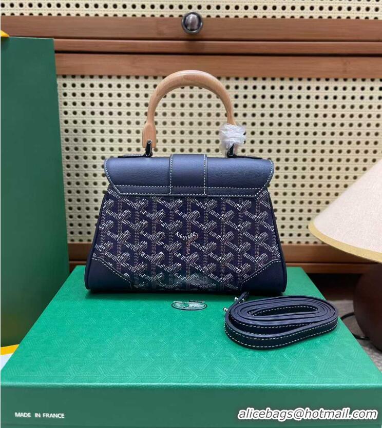 Fashionable Goyard Original Saigon Tote Bag With Strap Mini 8942 Navy Blue