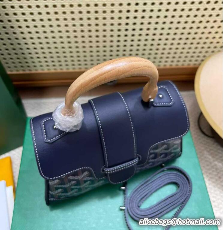 Fashionable Goyard Original Saigon Tote Bag With Strap Mini 8942 Navy Blue