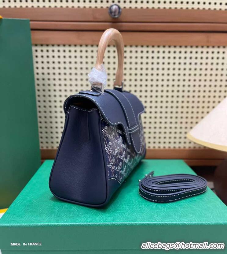 Fashionable Goyard Original Saigon Tote Bag With Strap Mini 8942 Navy Blue
