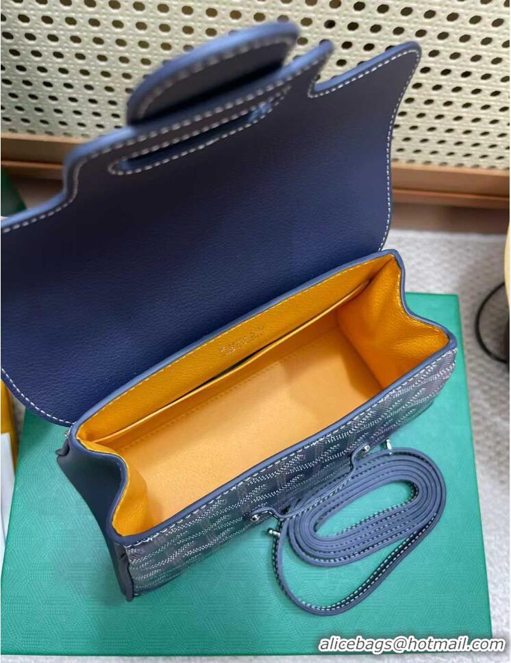 Fashionable Goyard Original Saigon Tote Bag With Strap Mini 8942 Navy Blue