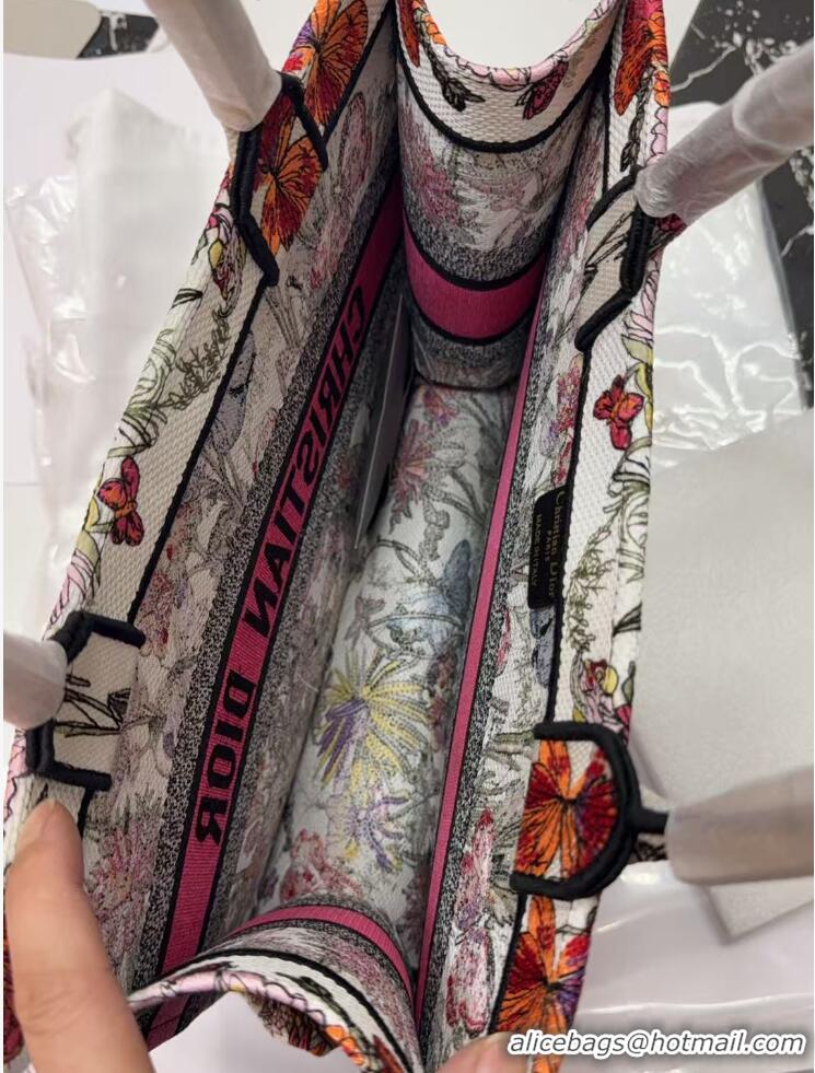 Promotional MEDIUM DIOR BOOK TOTE White Multicolor Mexico Millefiori Embroidery M1296ZEBJ