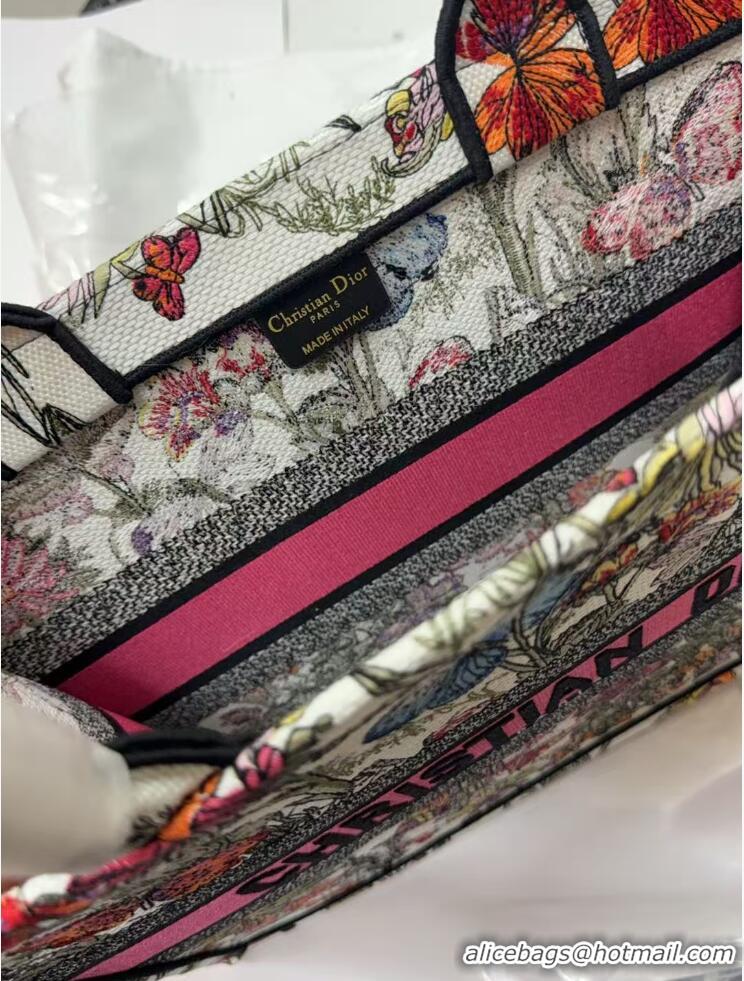 Promotional MEDIUM DIOR BOOK TOTE White Multicolor Mexico Millefiori Embroidery M1296ZEBJ