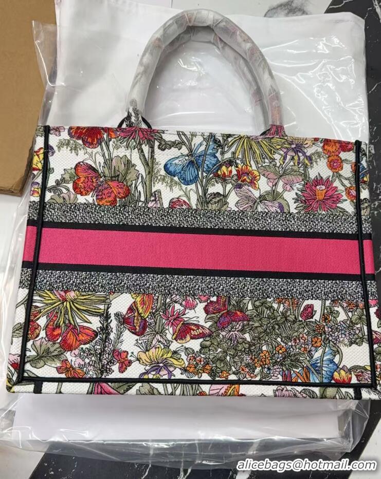 Promotional MEDIUM DIOR BOOK TOTE White Multicolor Mexico Millefiori Embroidery M1296ZEBJ