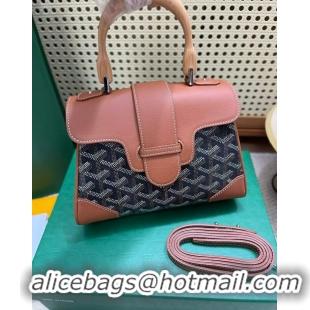 Super Quality Goyard Original Saigon Tote Bag With Strap Mini 8942 Black And Tan