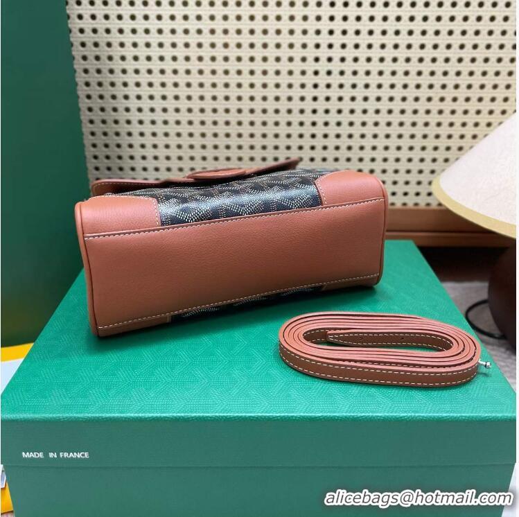 Super Quality Goyard Original Saigon Tote Bag With Strap Mini 8942 Black And Tan