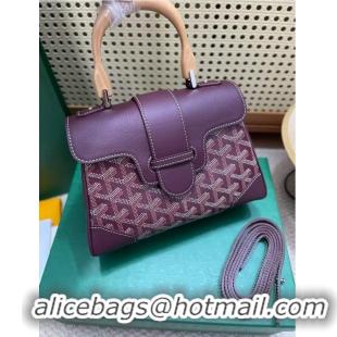 Low Cost Goyard Original Saigon Tote Bag With Strap Mini 8942 Burgundy