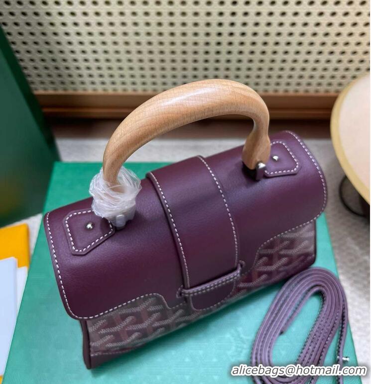 Low Cost Goyard Original Saigon Tote Bag With Strap Mini 8942 Burgundy
