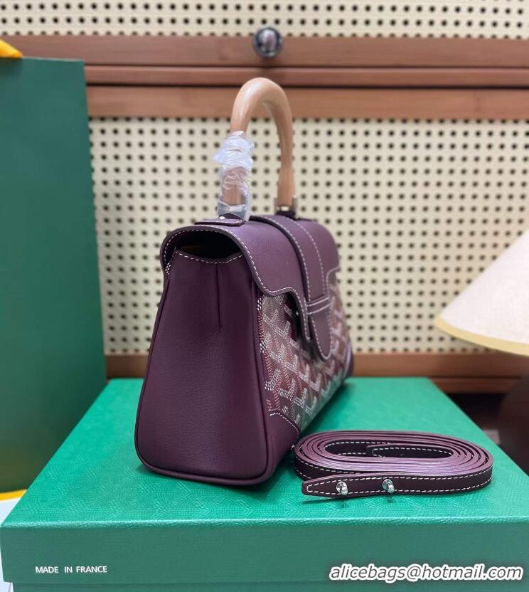 Low Cost Goyard Original Saigon Tote Bag With Strap Mini 8942 Burgundy