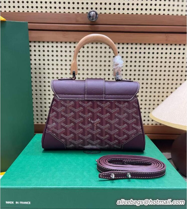 Low Cost Goyard Original Saigon Tote Bag With Strap Mini 8942 Burgundy