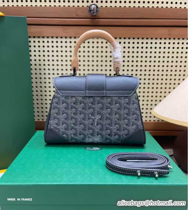 2017 New Goyard Original Saigon Tote Bag With Strap Mini 8942 Dark Grey