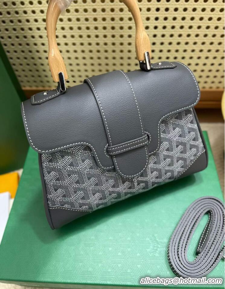 2017 New Goyard Original Saigon Tote Bag With Strap Mini 8942 Dark Grey
