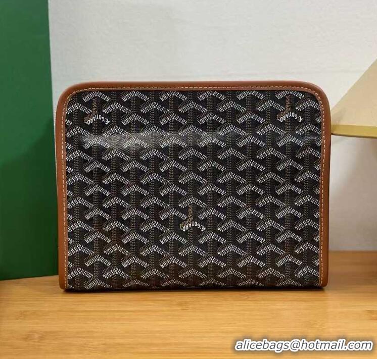 Hot Sell Goyard Toiletry Bag G8906 Black And Tan