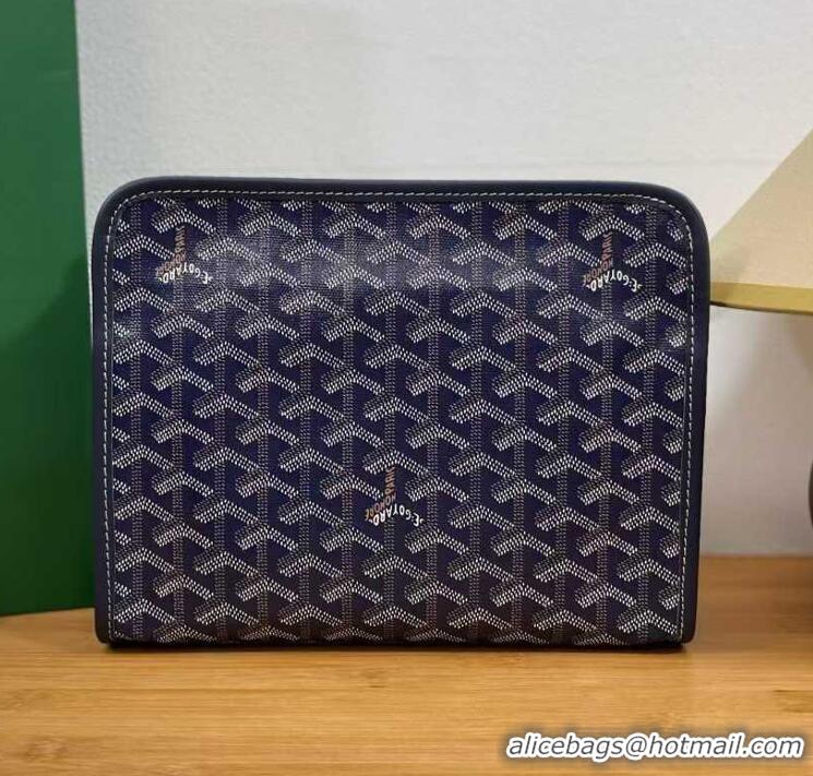 Fashion Show Collection Goyard Toiletry Bag G8906 Navy Blue