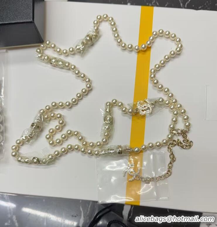 Best Price Chanel Pearls Chain Belt with CC 072924 2024