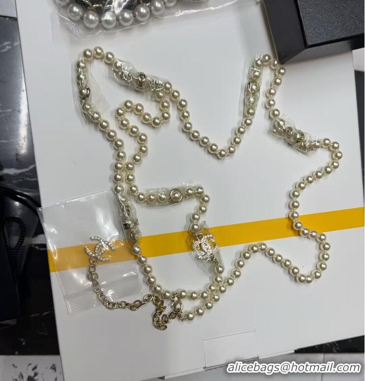 Best Price Chanel Pearls Chain Belt with CC 072924 2024