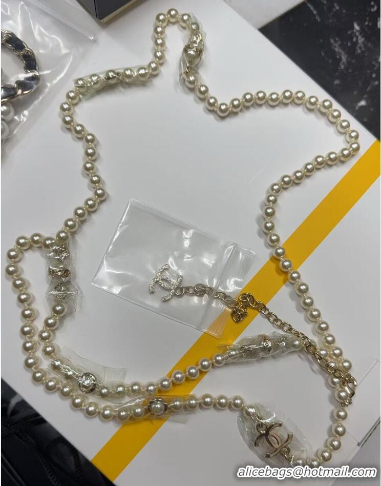 Best Price Chanel Pearls Chain Belt with CC 072924 2024