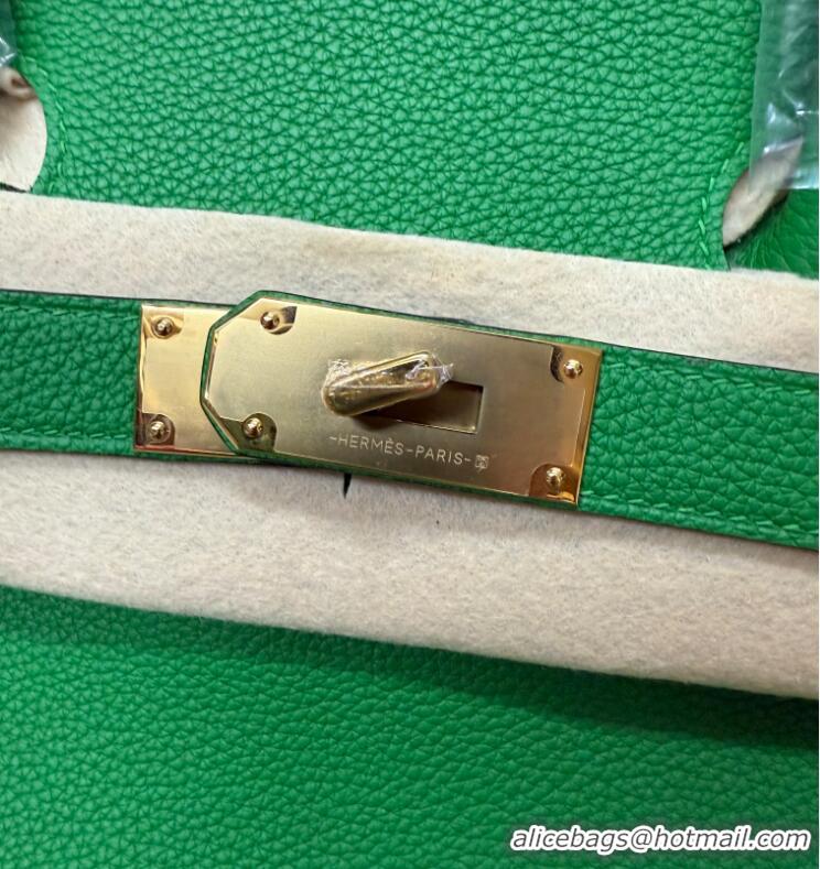 Well Crafted Hermes Shoulder Birkin 42 JPG Bag in Togo Leather H042 Green/Gold 2024 (Half Handmade)