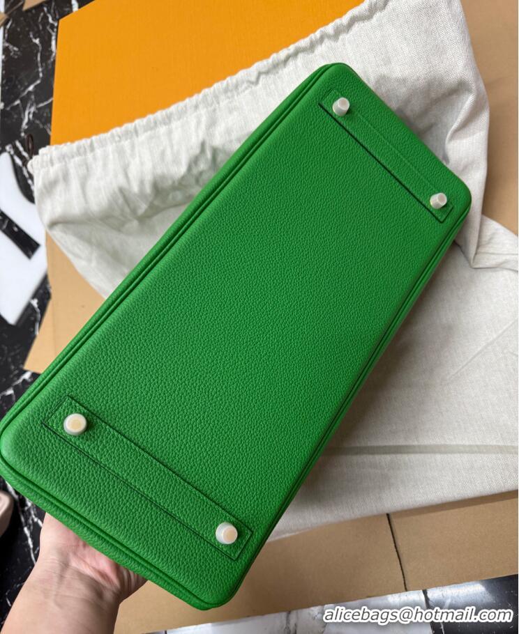 Well Crafted Hermes Shoulder Birkin 42 JPG Bag in Togo Leather H042 Green/Gold 2024 (Half Handmade)