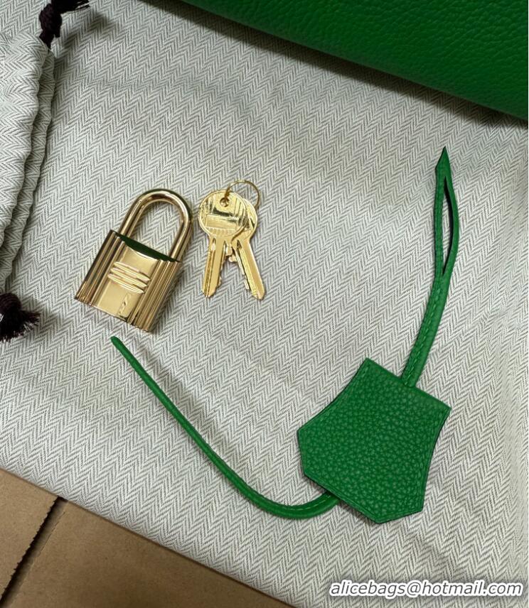 Well Crafted Hermes Shoulder Birkin 42 JPG Bag in Togo Leather H042 Green/Gold 2024 (Half Handmade)