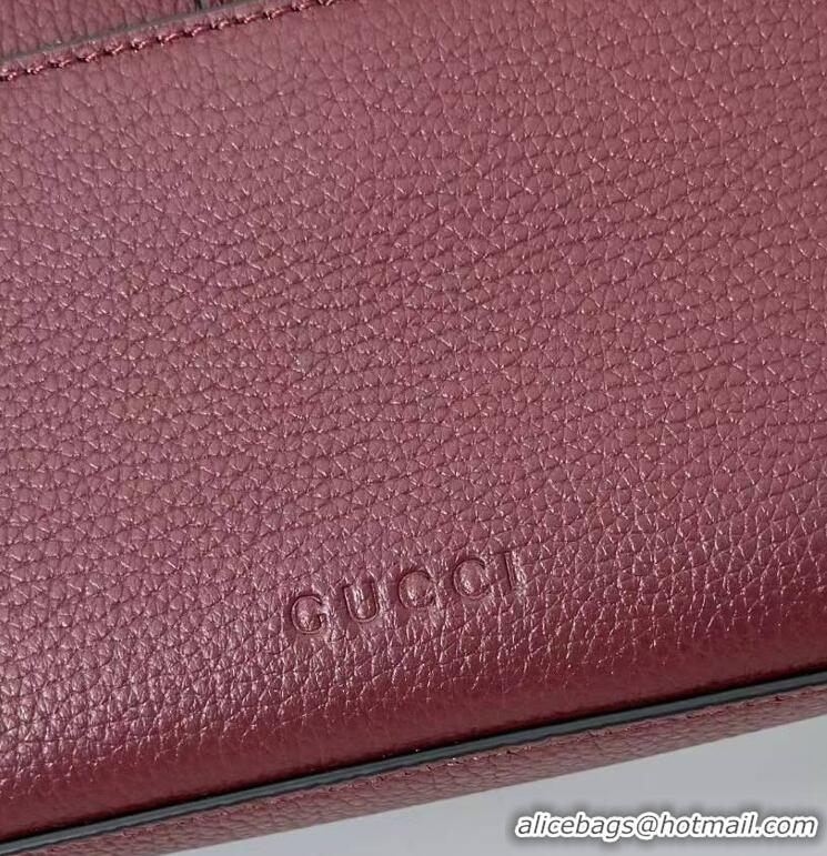 New Fashion Gucci Leather Small crossbody bag with hook closure 821623 Burgundy 2025