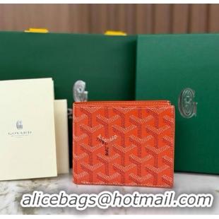 Free Shipping Goyard 8 Card Slots Billfold Wallet 020085a Orange
