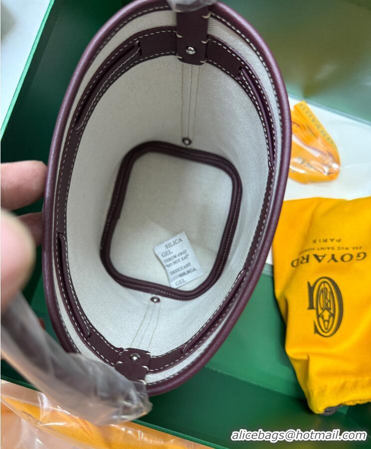 Popular Style Goyard Original Petit Flot Mini Bucket Bag G8716 Burgundy
