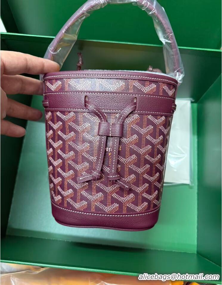 Popular Style Goyard Original Petit Flot Mini Bucket Bag G8716 Burgundy