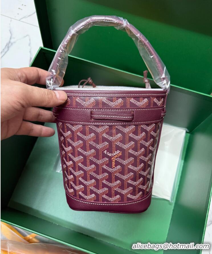 Popular Style Goyard Original Petit Flot Mini Bucket Bag G8716 Burgundy