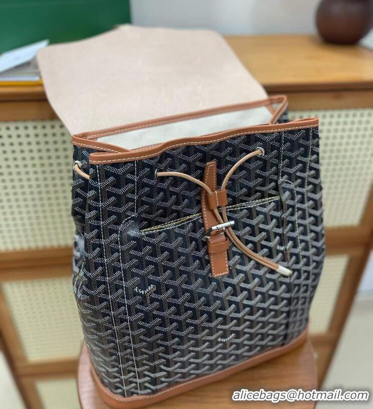 Newly Launched Goyard Alpin Original Backpack G8710 Black And Tan