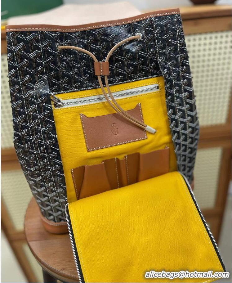 Newly Launched Goyard Alpin Original Backpack G8710 Black And Tan