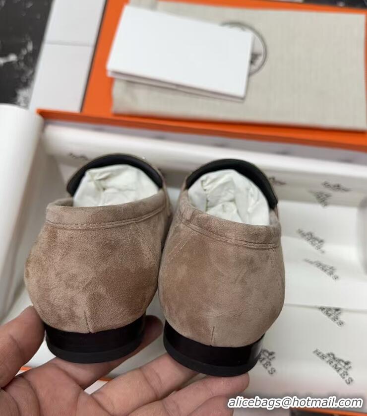 Unique Style Hermes Paris Loafers in Suede with H Beige 2025 H082005 0820045