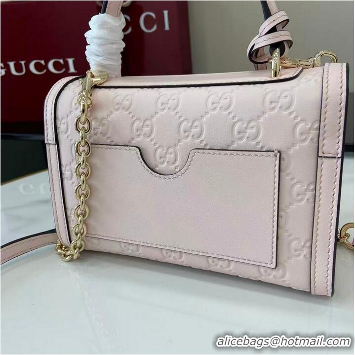 Inexpensive Gucci Padlock GG Leather Small top handle bag 848884 Pink 2025