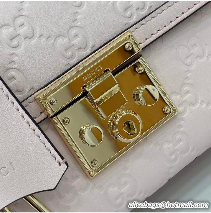 Inexpensive Gucci Padlock GG Leather Small top handle bag 848884 Pink 2025